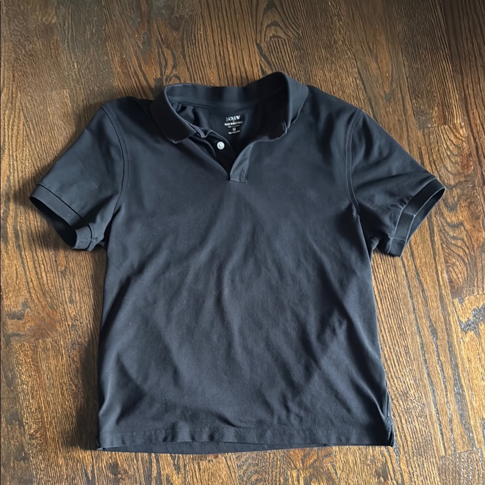 J. Crew Black Flex Pique Polo Shirt Short Sleeve